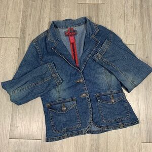 Star Jeans Two Button Denim Jacket size Large